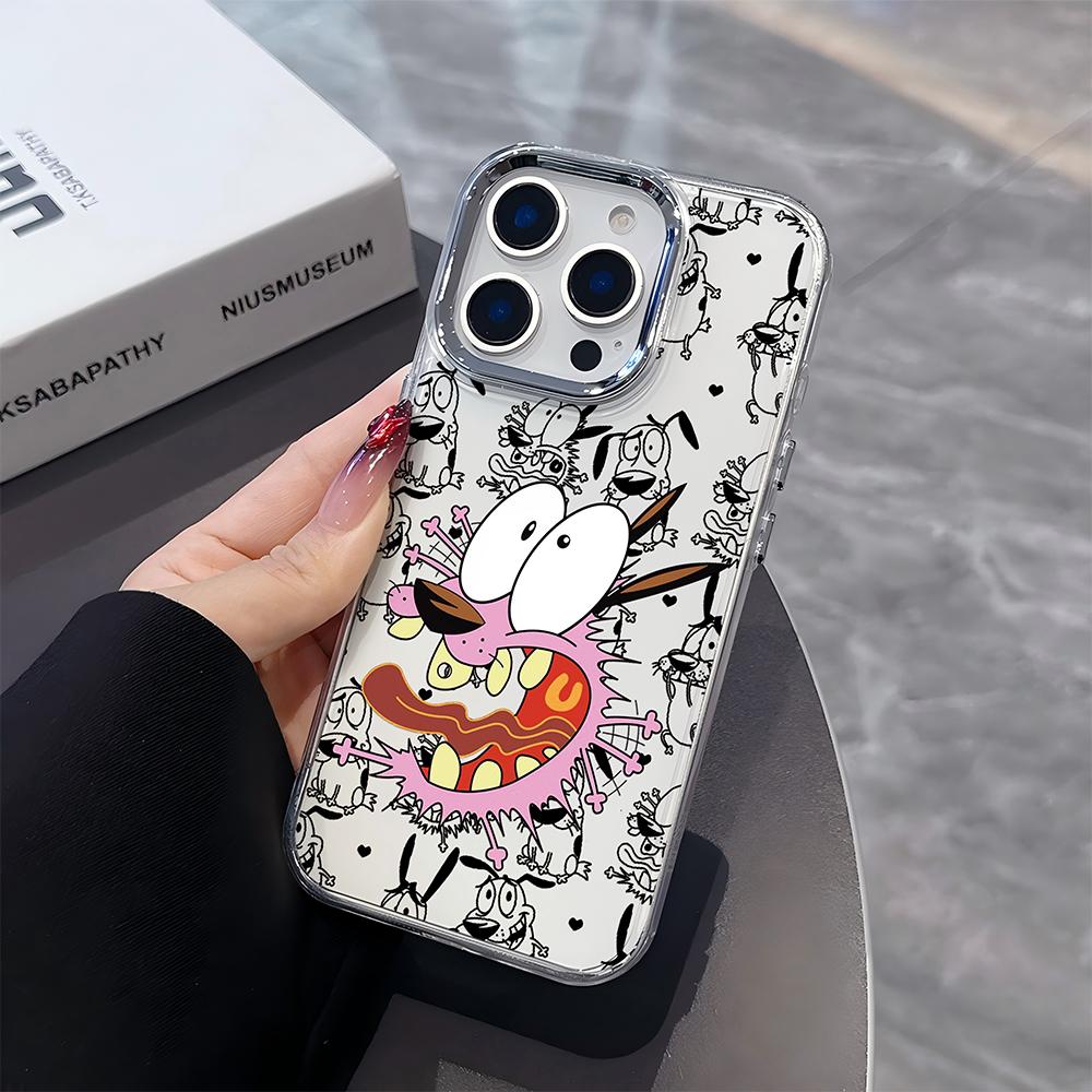 HOT CARTOON COURAGEOUS CUTE C-cowardlys Dog Phone Case for Samsung Galaxy S25 S24 S23 S22 S21 S20 Note20 Ultra Edge Plus 4G 5G