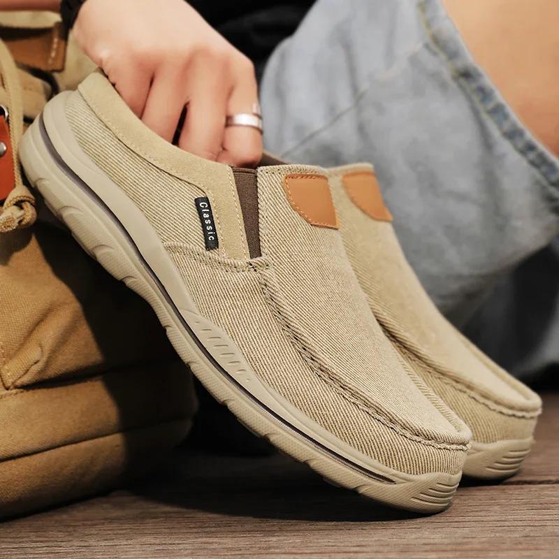 Summer Men Half Slippers Breathable Lightweight Man Casual Shoes Comfortable Walking Sneakers Non-slip Flats Lazy Shoes Zapatos