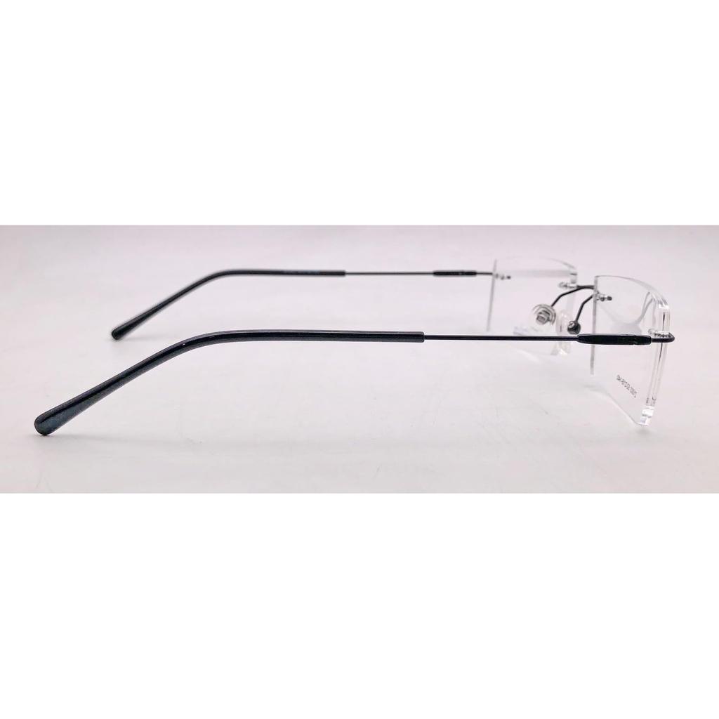 RSINC Rahmenlose Waffengrau Schwarzer Rahmen/Brille für Männer & Frauen Superdünn- (IB-18) M1 | 21003 52-18-140 (Gun Grey Schwarz) Gun Grey Black - 21003