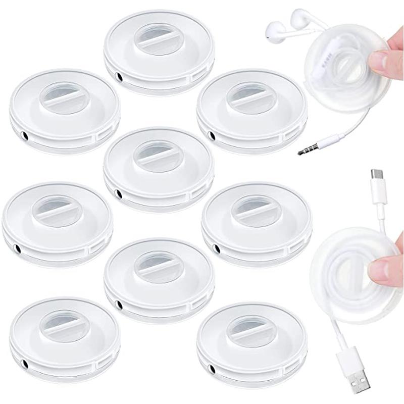 Portable Charger Cord Holder Round Storage Cable Winder Retractable Cable Management Flexible USB Wire Charging Data Line Tidy