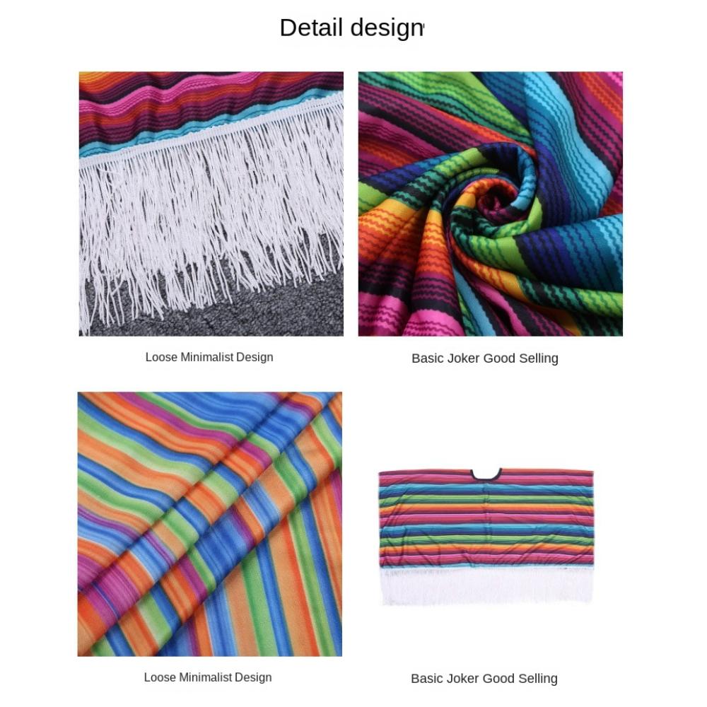 Halloween Mexican Costume Ethnic Cloak Mexican Poncho Mexican Style Cloak Cape  Kids Adult