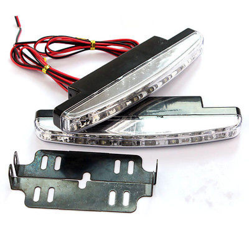 

2 Pcs 8 Led 12V White Euro Driving Fog Lamp Drl Daytime Running Lights For Bmw