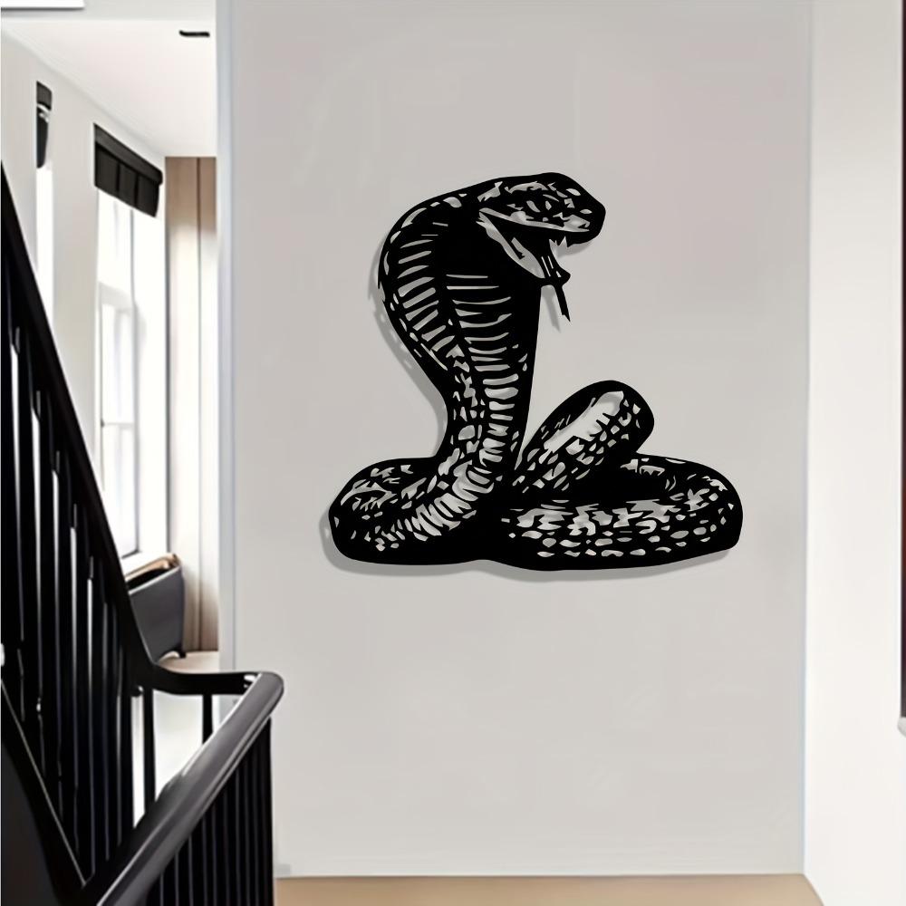 One Piece Cobra Metal Wall Art, Snake Statue Mural, Halloween New Year Gift, Rust Resistant Outdoor Fence Indoor Decoration