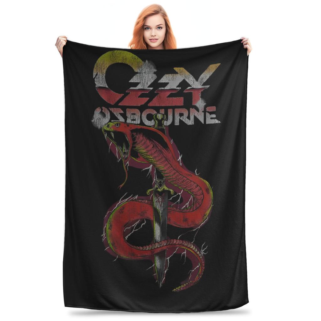 Black Sabbath Ozzy Osbourne Blanket Back To The Beginning Tour  Decorative Flannel Throw Blanket For Home Decor Warm Bedspread