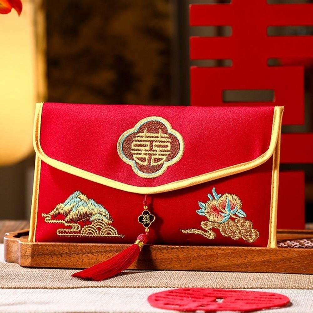 Hongbao New Year Money Envelope Embroidered Red Pocket Storage Bag Money Bag  Graduation