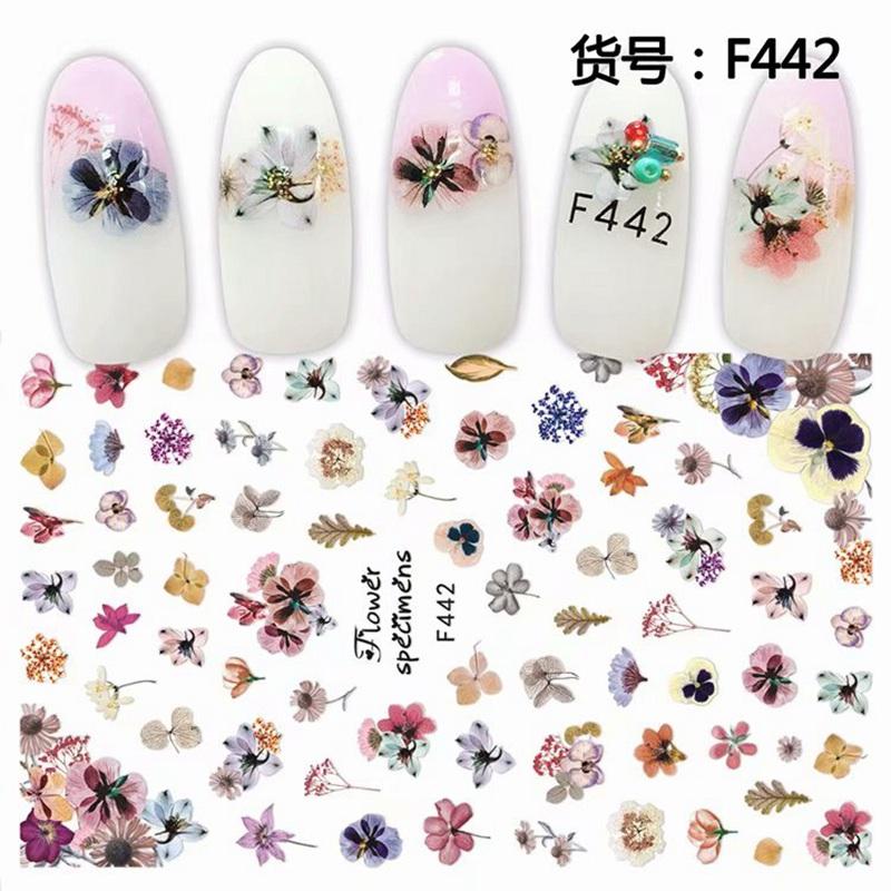 Self Adhesive Flower Unicorn Pattern Nail Art Decorations Stickers And Decals Acrylic Manicure Nails Supplies Tool HQ