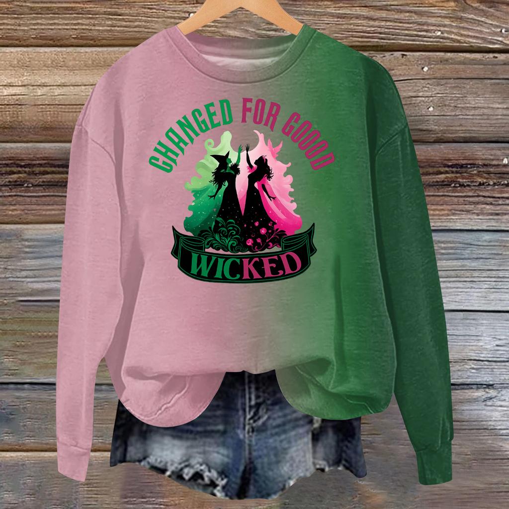 Women's Fashion Casual Long Sleeve Loose Printed Sweatshirt