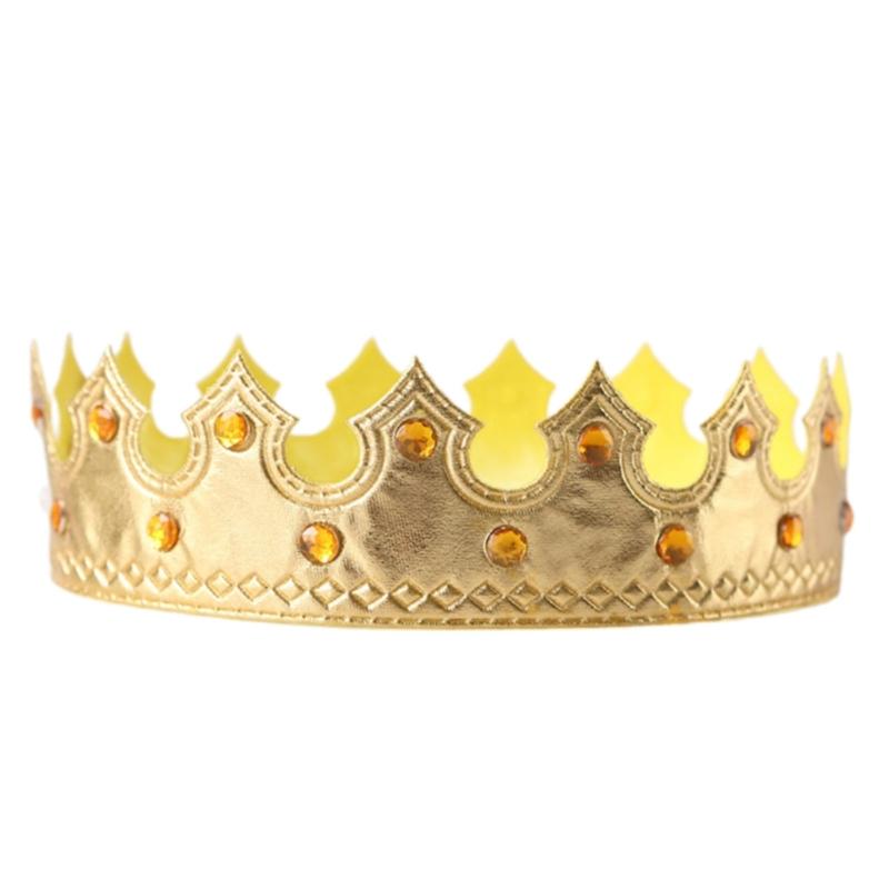 Golden Royal King Crowns,Delicate Birthday Crowns Hat Princed Costume Accessories Halloween Shower Party Photo Props