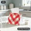1pc Vintage Diagonal Plaid Tissue Box Suitable for Nightstand, Compact Tissue Dispenser with Warm Vibe Pattern, Portable For, & Bedside - Decorative H