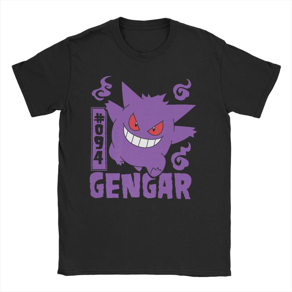 Pokemon Gengar Kawaii T-Shirts Men Women Round Neck 100% Cotton T Shirt Japanese Anime Pikachu Short Sleeve Tee Shirt Clothes