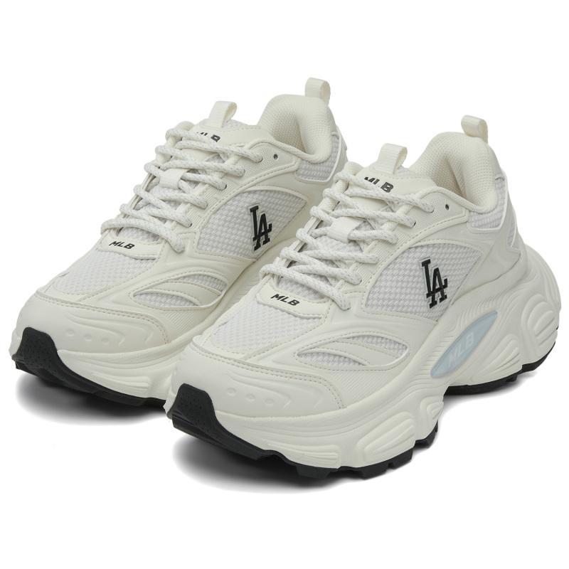 MLB Los Angeles Dodgers Cushioning, Breathable, Lightweight, Height Increasing Low top Chunky Sneakers Unisex Ecru Sneakers 3ASHW055N-07WHS