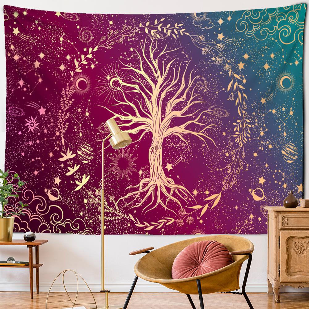Tree Of Life Tapestry Wall Hanging Psychedelic Witchcraft Hippie Tapiz Bohemia TV Background Home Decor
