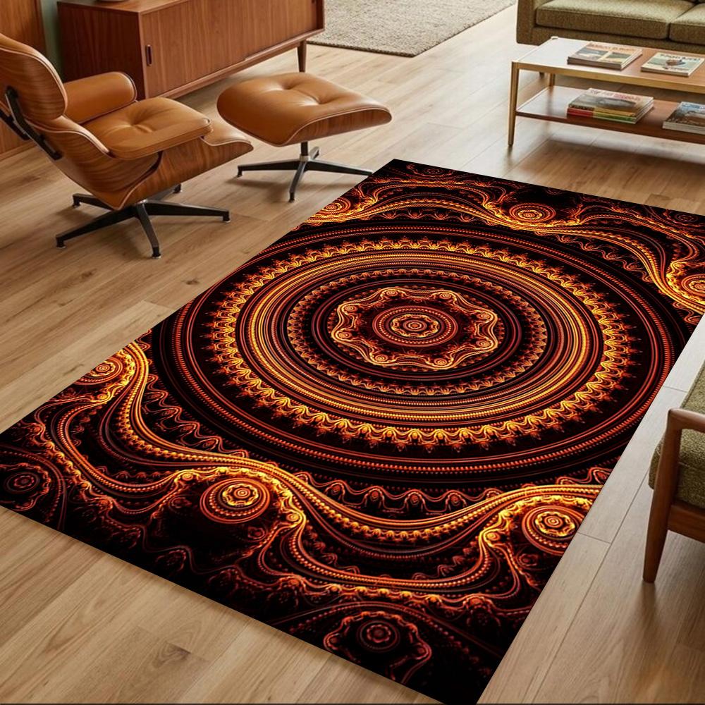 Mystic Tribal Pattern Art Non-Slip Home Carpet Design for Office Decor Living Room Gift