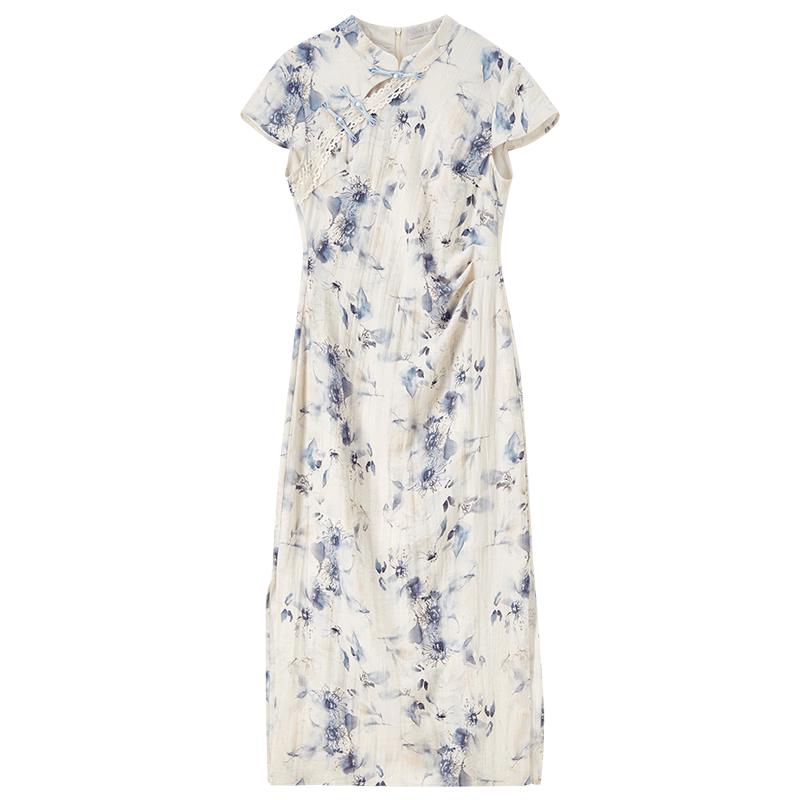 Women's Chinese Style Ink Print Qipao Dress