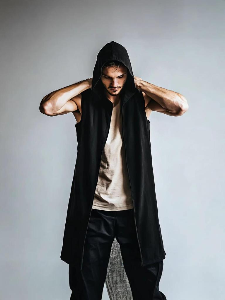 Medieval Men's Hooded Linen Ranger LARP Outerwear