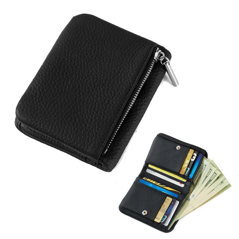 Mendy Women's Leather Zip Wallet Genuine Leather Card Holder Wallet Cash Money Holder With Card Slots Women's Pouch Designer