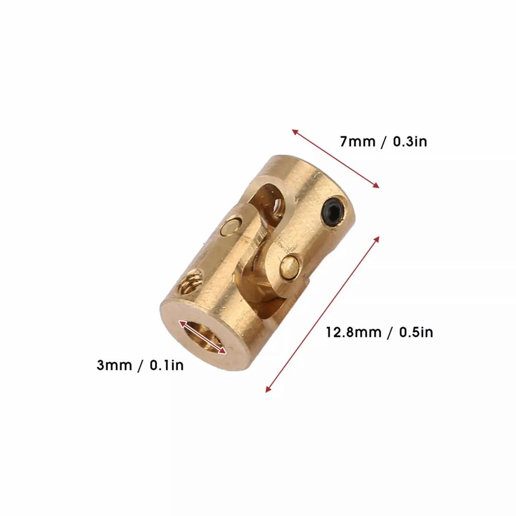 10pcs 3mm*3mm Brass Motor Shaft Gimbal Connector RC Boat Car Metal Universal Joint Coupling Cardan Joint