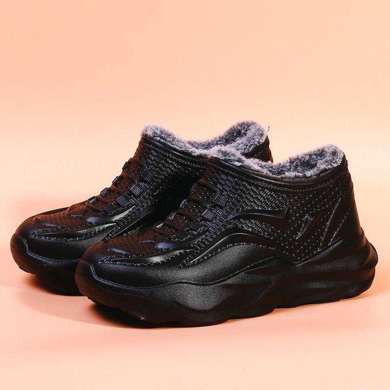 Waterproof snow boots winter velvet thickened warm outer wear water shoes rain boots rain shoes integrated cotton shoes