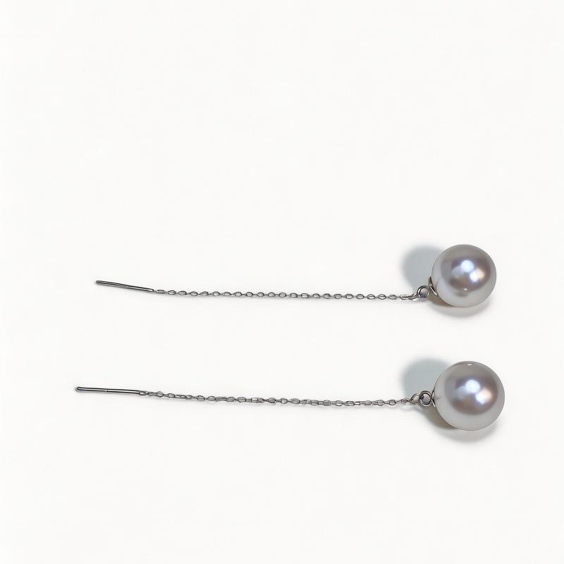 S925 Sterling Silver Pearl Dangle Earrings - Fashionable Temperament Studs