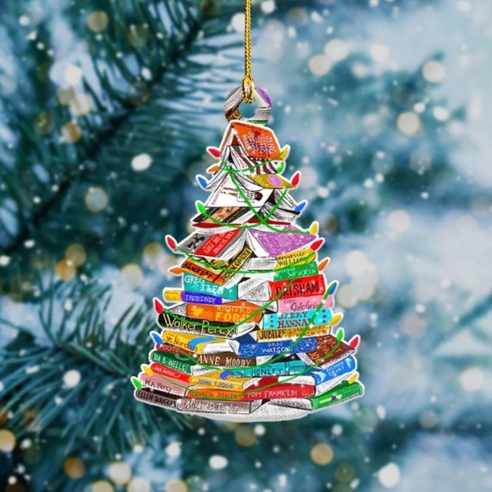Acrylic Book Christmas Tree Pendant 2D Parrot  Christmas Tree Ornaments  Home