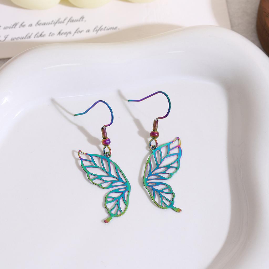 Symphony Hollow Variety Butterfly Earrings High Sense Light Luxury Ethnic Style Sweet Cool Fashion Temperament Earrings