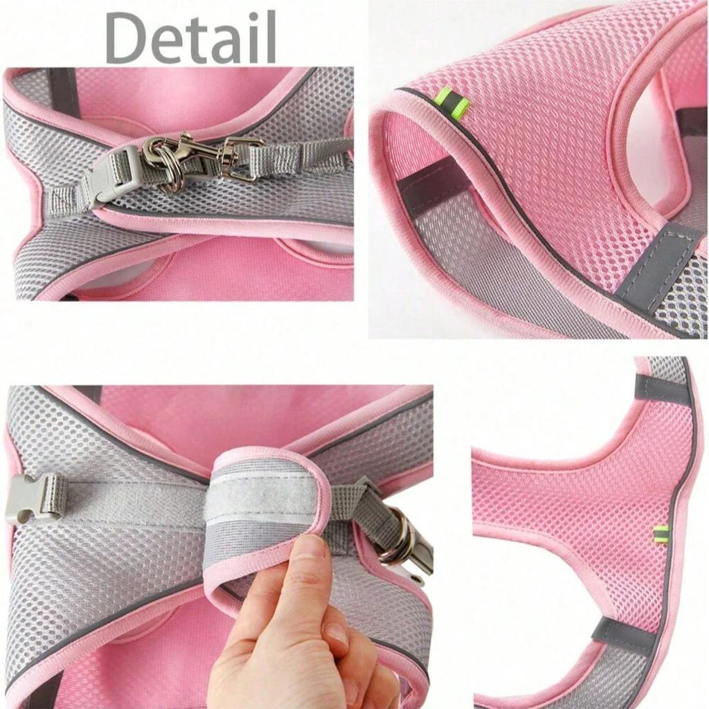 Adjustable Reflective Pet Harness Breathable Cat/Dog Mesh Vest for Cute Small Cats Dogs Outdoor Walking Pet Supplies
