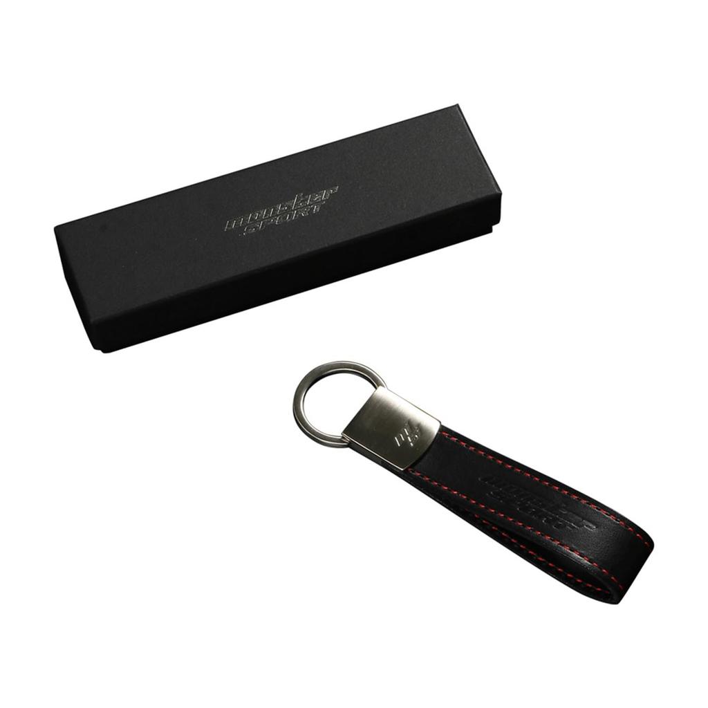 MONSTER SPORT Leather with Presentation Made In Genuine Leather Key Keychain, Black, Box, Japan, (Cowhide Leather), Strap, 992100-0000MK