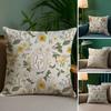 Simple Flower Painting Pillow Case Home Doublesided Printing Short Plush Colorfast Microfiber Cushion Cover