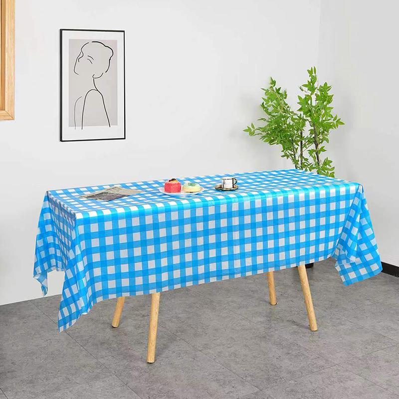 Red Black Checkered Disposable Tablecloth Wedding Birthday Party Indoor Outdoor Picnic Table Cover Plastic Waterproof Tablecloth