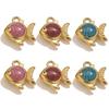 Yori 5pcs Gold Dripping Fish DIY Pendant Stainless Steel Waterproof Jewelry Cute Cartoon Pendant DIY Fun Accessories 2025 NEW