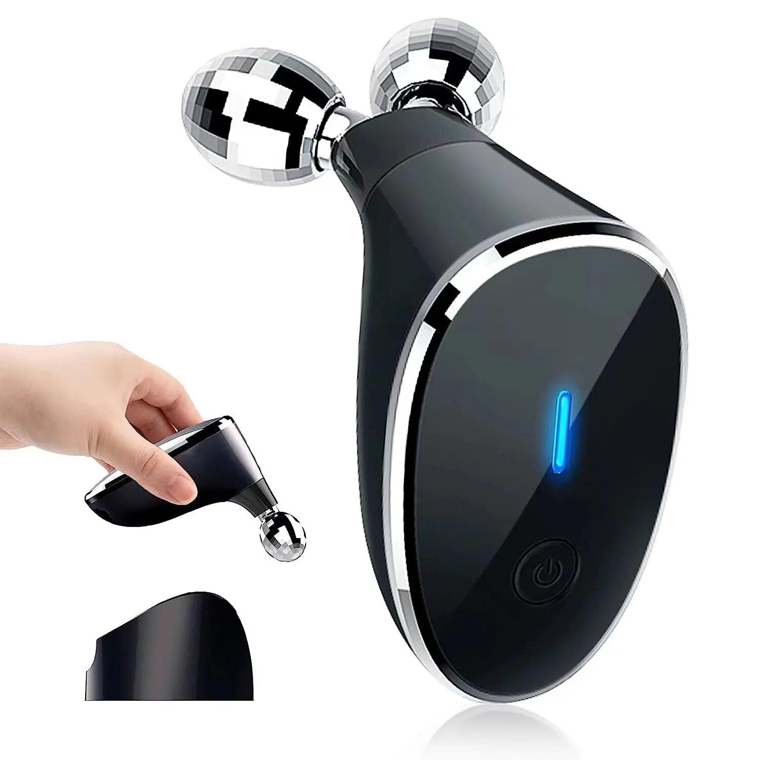 

EMS устройство для лица, машина для подтяжки кожи, массажер для лица, роликовый для подтяжки лица, удаление морщин, антивозрастное омоложение кожи чёрный