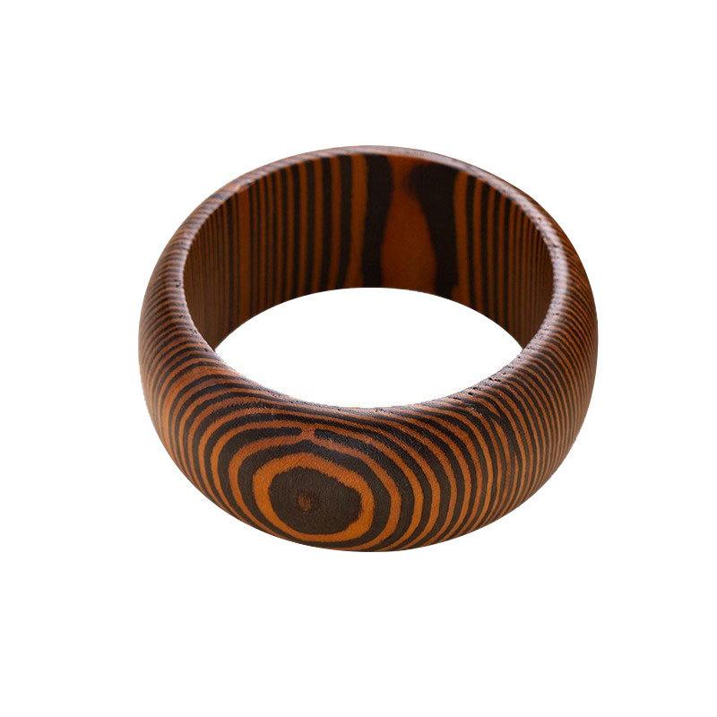 Fashion Trendy Cool Exaggerated Wooden Bracelet Literary Retro Wood Bracelet Accessories Hand Jewelry Personality Niche High Sense