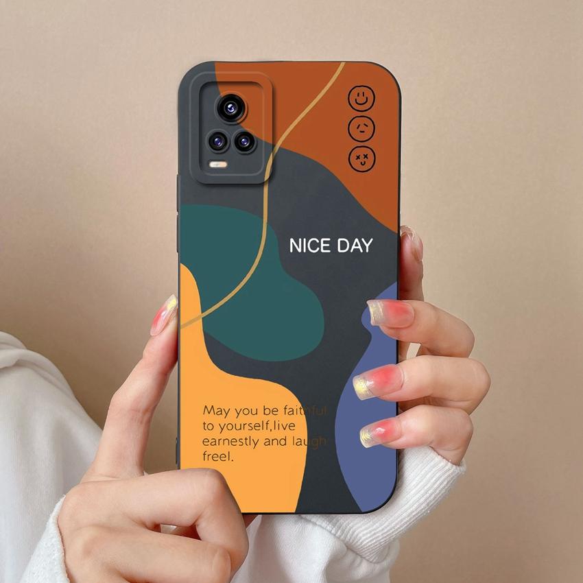 Casing For Vivo V20 S19 Y75 S16 V17 Y77 Simple Green Checkered Patterns Silicone Phone Case High Quality Anti Slip Protection For Vivo Cellphone Shell