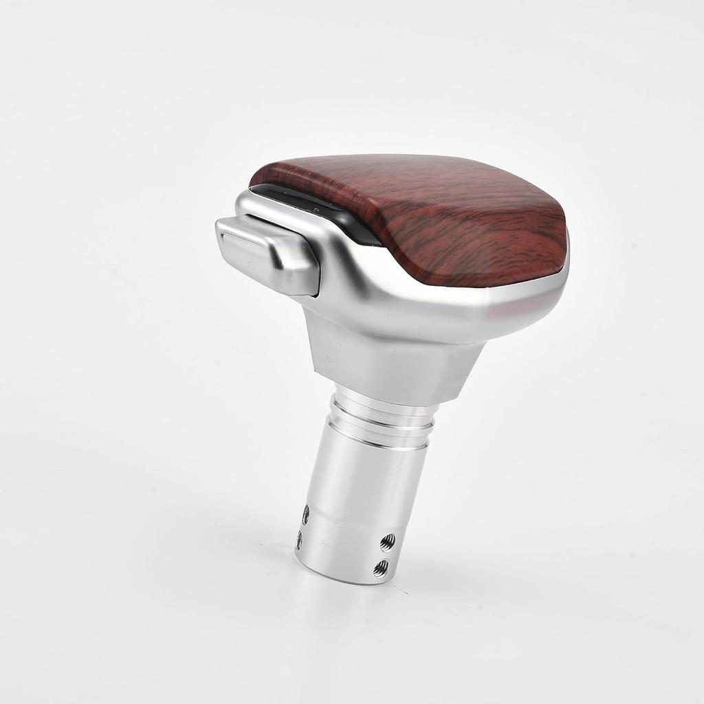 Automatic Gear Shift Knob Universal Auto Transmission Shifter Lever with Button Fit for Most Automatic Cars Truck SUV M8 M9 M10 M12, Wood Grain