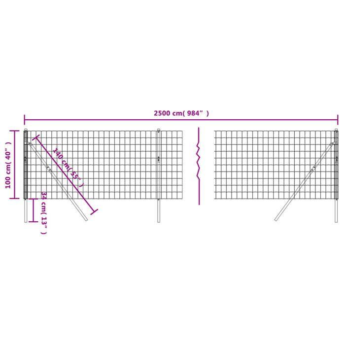 VidaXL Wire Mesh Fence, Decorative Fence Panel, Garden Patio Outdoor Protection Barrier, 154217