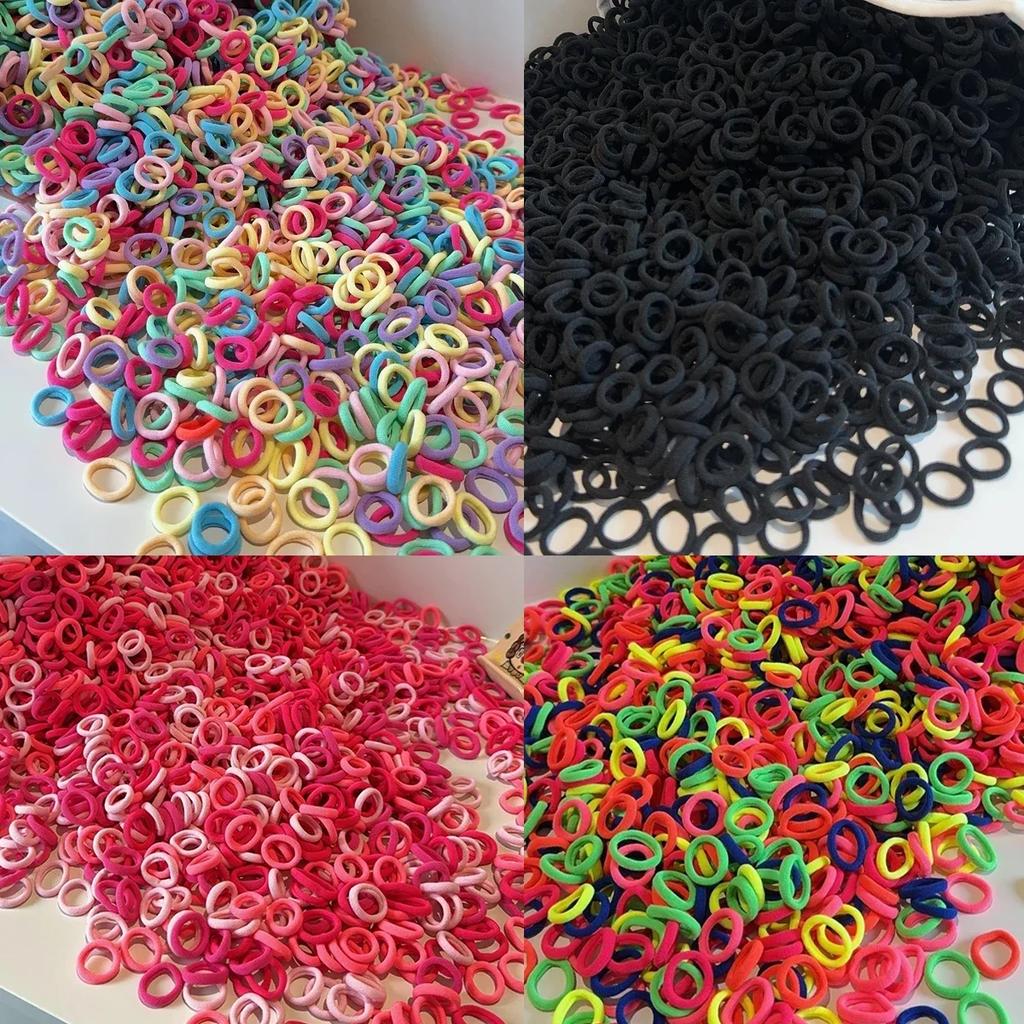 NEW 100/300PCS Colorful Basic Nylon Ealstic Hair Ties for Girls Ponytail Hold Scrunchie Rubber Band Kids Basic Hair Accessories