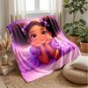 Purple Hair Princess in Blue Gown Theme blanket Lightweight Warm Flannel Blanket Decorative Throw Blanket for Home Decoration