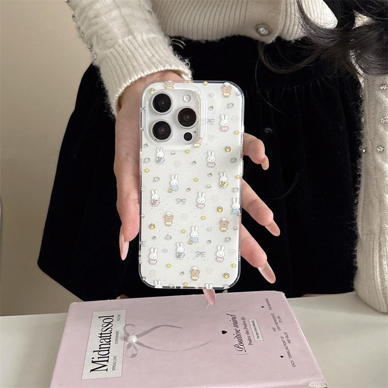 Pink Bunny Heart Phone Stand Case for iPhone 17/16 Pro Max/15/14