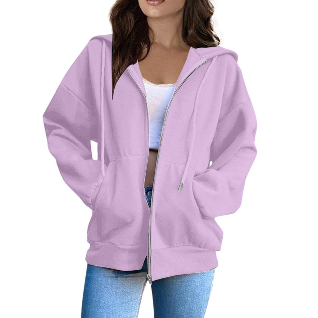Women's Hooded Jacket, Regular Version Long Sleeved Jacket with Drawstring Cap, Casual Wear, Durable Fabric, High-quality Jacket, Office Wear