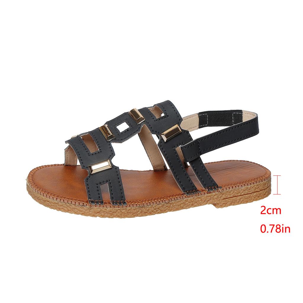 Summer Fashion Women 2026 Round Toe Comfortable Non-slip Plus Size Shoes for Women 36-43 Flats Women Sandals