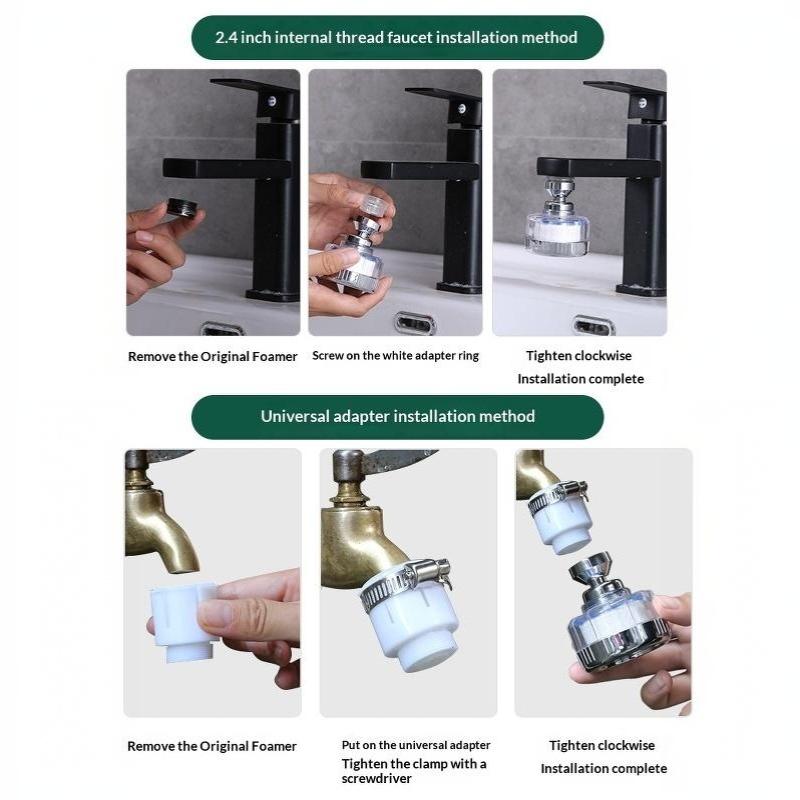 Kitchen Faucet Water Filter 360 Degree Pressurized Universal Faucet Aerator Sink Bathroom Accessories