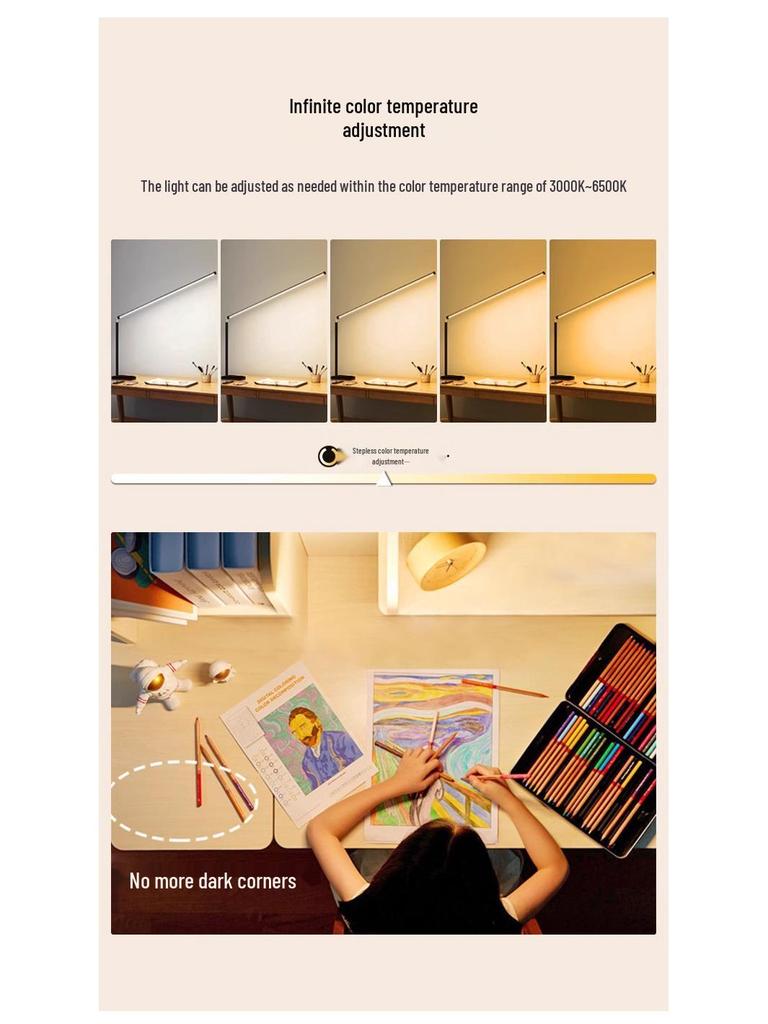 Smart LED Desk Lamp for Kids - Eye Protection, Student Reading & Writing Light