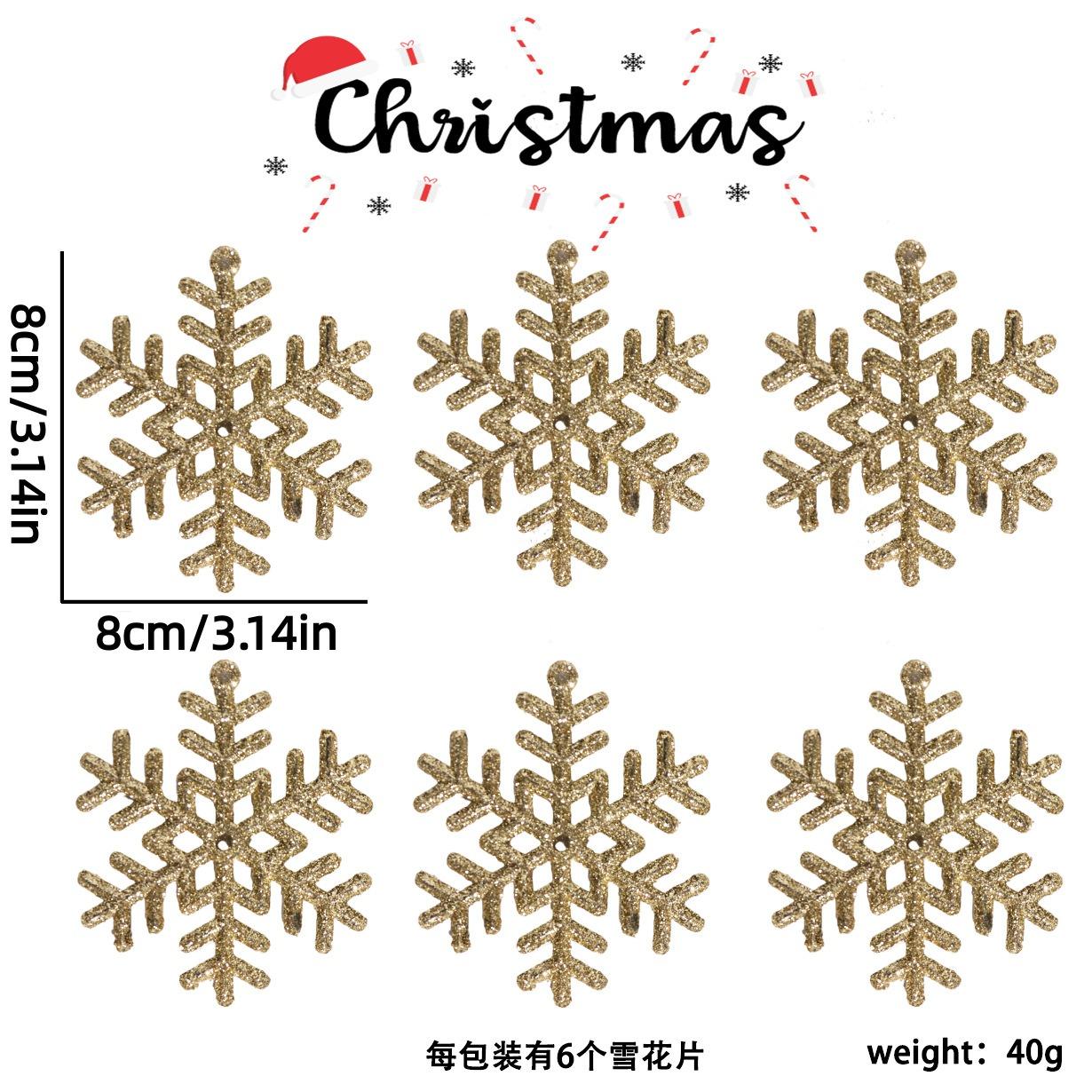 

6/12Pcs Gold Snowflake Hanging Christmas Tree Decoration Pendant for Home Decor Party Supplies Ornament New Year 2025 Accessory 6Pcs золотой