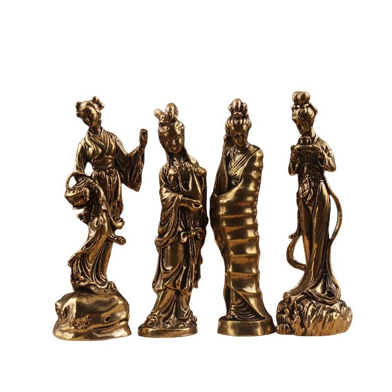 Brass Craft Home Desktop Office Ornaments Four Talented Women Models Copperware Wholesale
