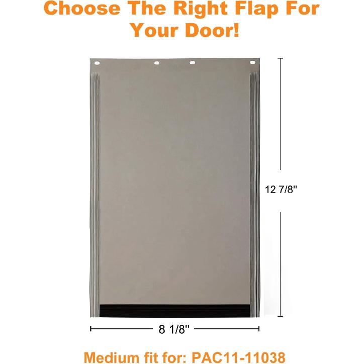 PAC11-11038 Dog Door Replacement Flap - Pet Doggie Replacement Flap Door with Screws Fits PetSafe, Medium Size 12 7/8" x 8 1/8"