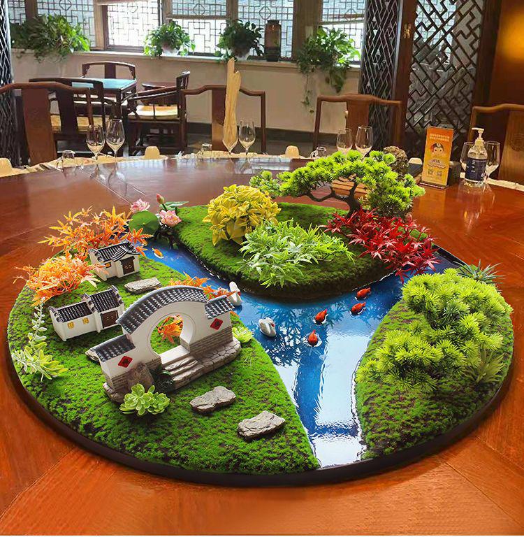 Floral Lazy Susan Centerpiece for Hotel Round Table Decoration