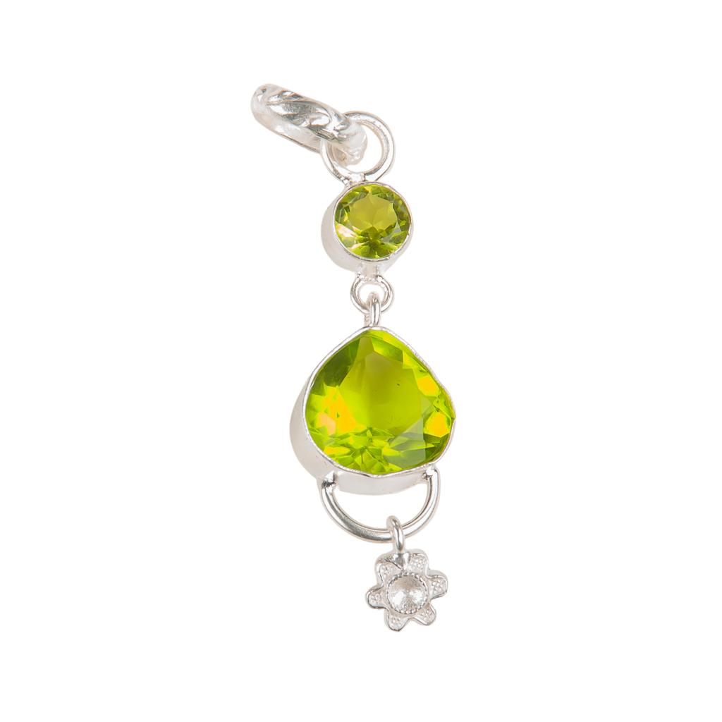Seltener Peridot Edelstein 925 Sterling Silber Handgefertigt Damen Schmuck Anhänger 2.00" PP-5-1