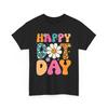 Happy Dot Day Hippie Flowers Smile Face Groovy Teacher Kids T-Shirt