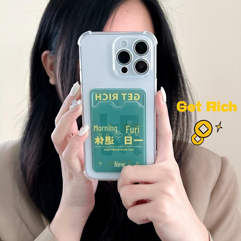 Zhitai TPU Silikon Kartenhalter Hülle für iPhone 13/14 Pro Max/15/16 Pro