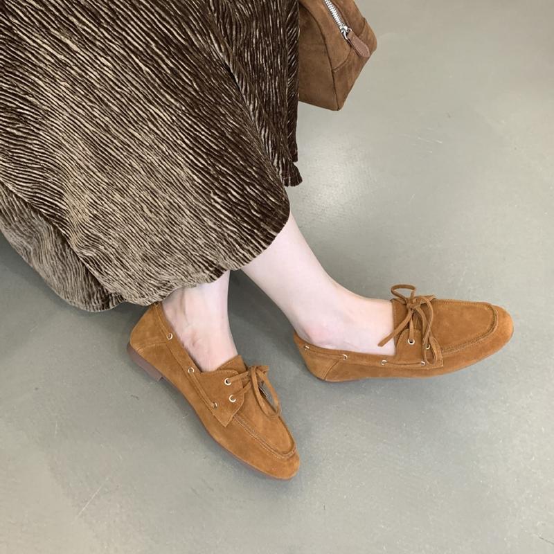 

Fashion AIYUQI Women s Beanie Shoes British Style 2025 New New Retro Flat Shoes Female Large Size Slip-on Loafers For Women 43 коричневый